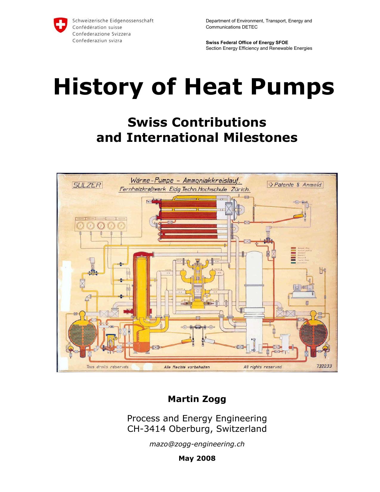 History of Heat Pumps: Swiss Contributions and International Milestones by Martin Zogg