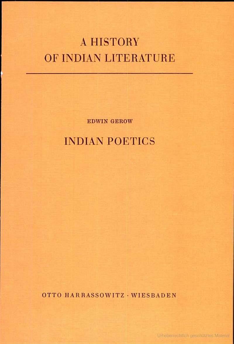 History of Indian Literature. Vol. V. Fasc.3 [Indian Poetics] by Gerow Edwin; Gonda Jan (ed) & Gonda Jan (ed)
