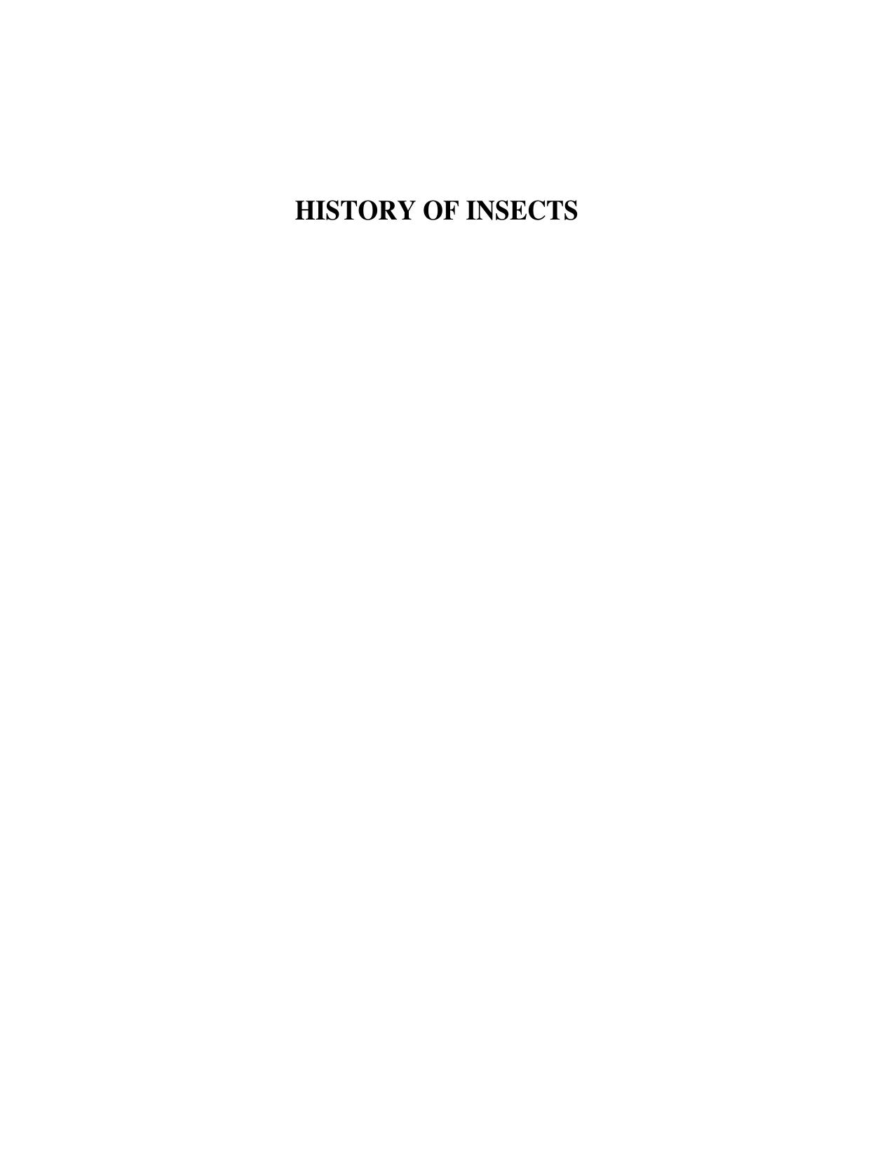 History of Insects by unknow