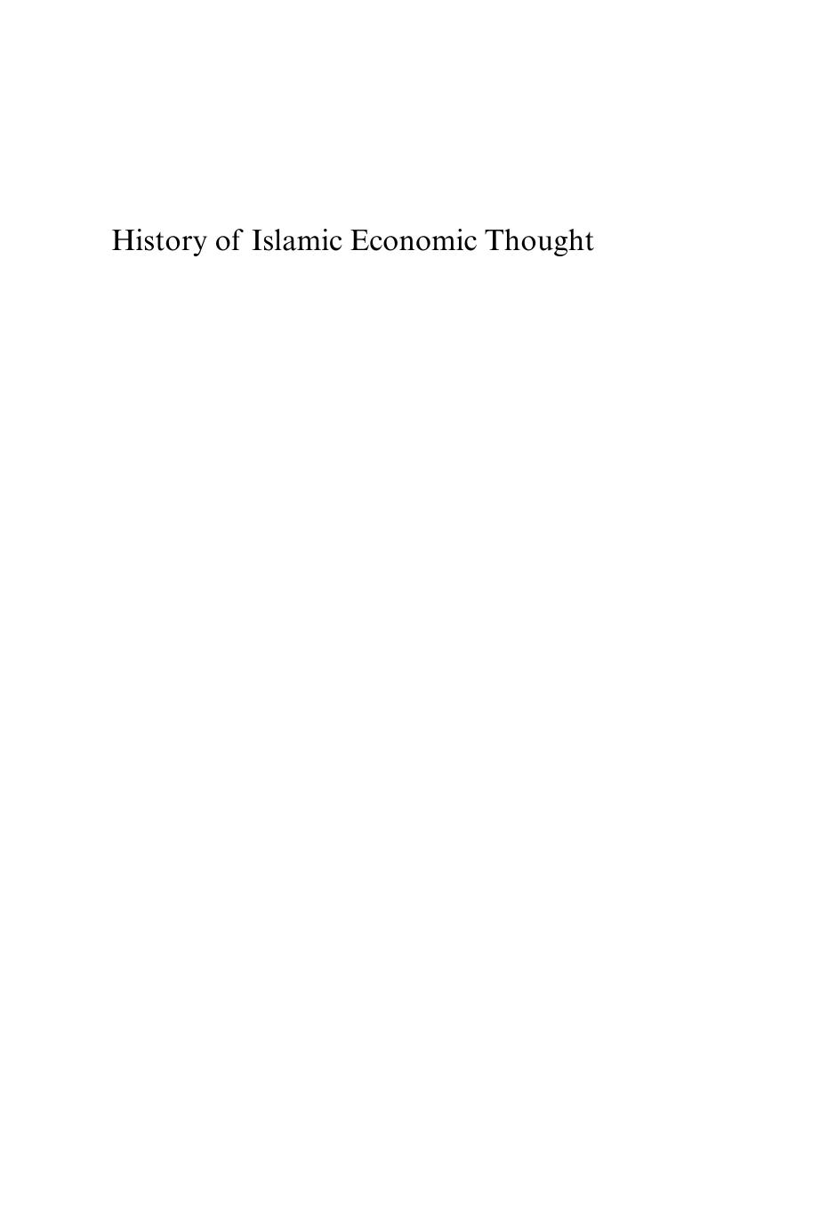 History of Islamic Economic Thought by Islahi A. A.;