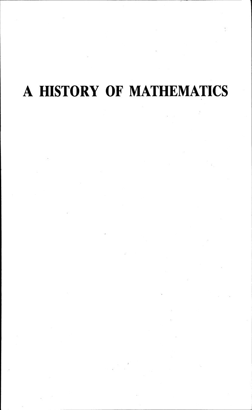 History of Mathematics by Boyer