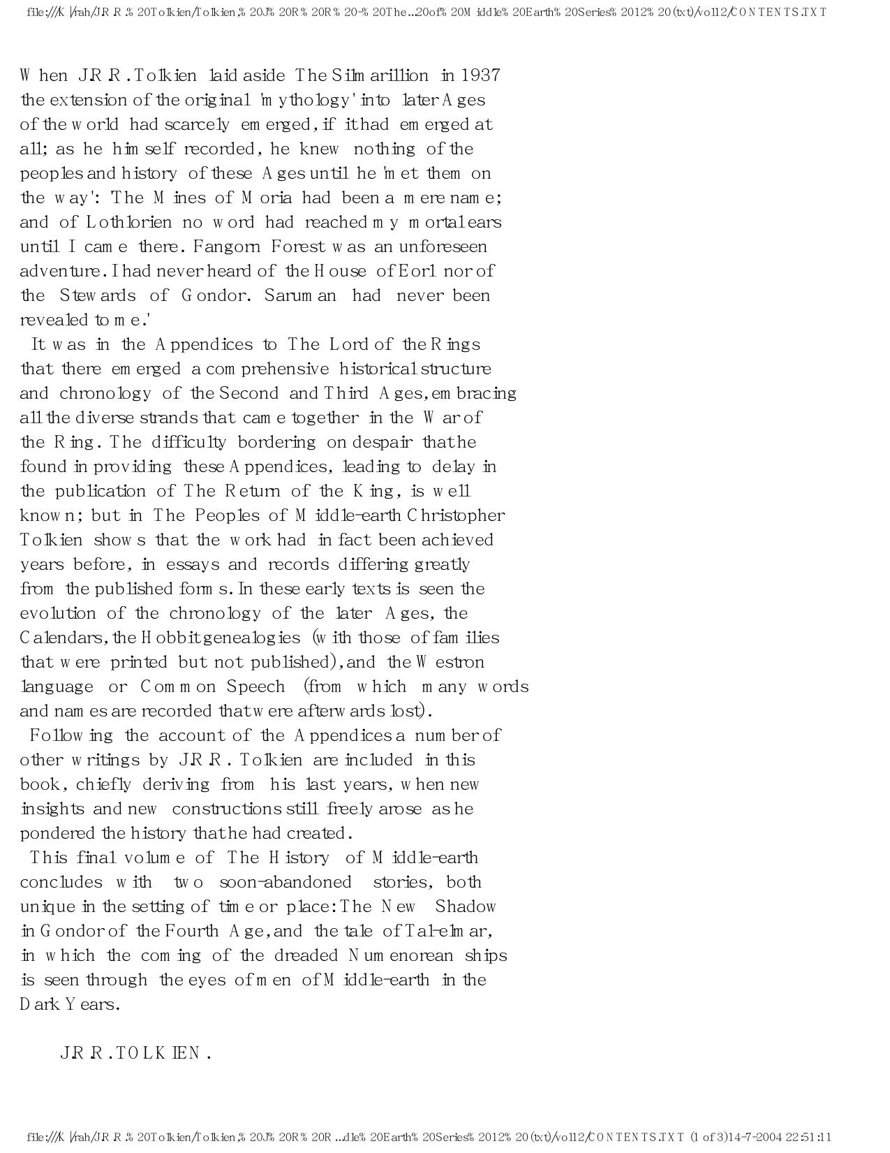 History of Middle-earth 12 by 1996 The Peoples of Middle-earth