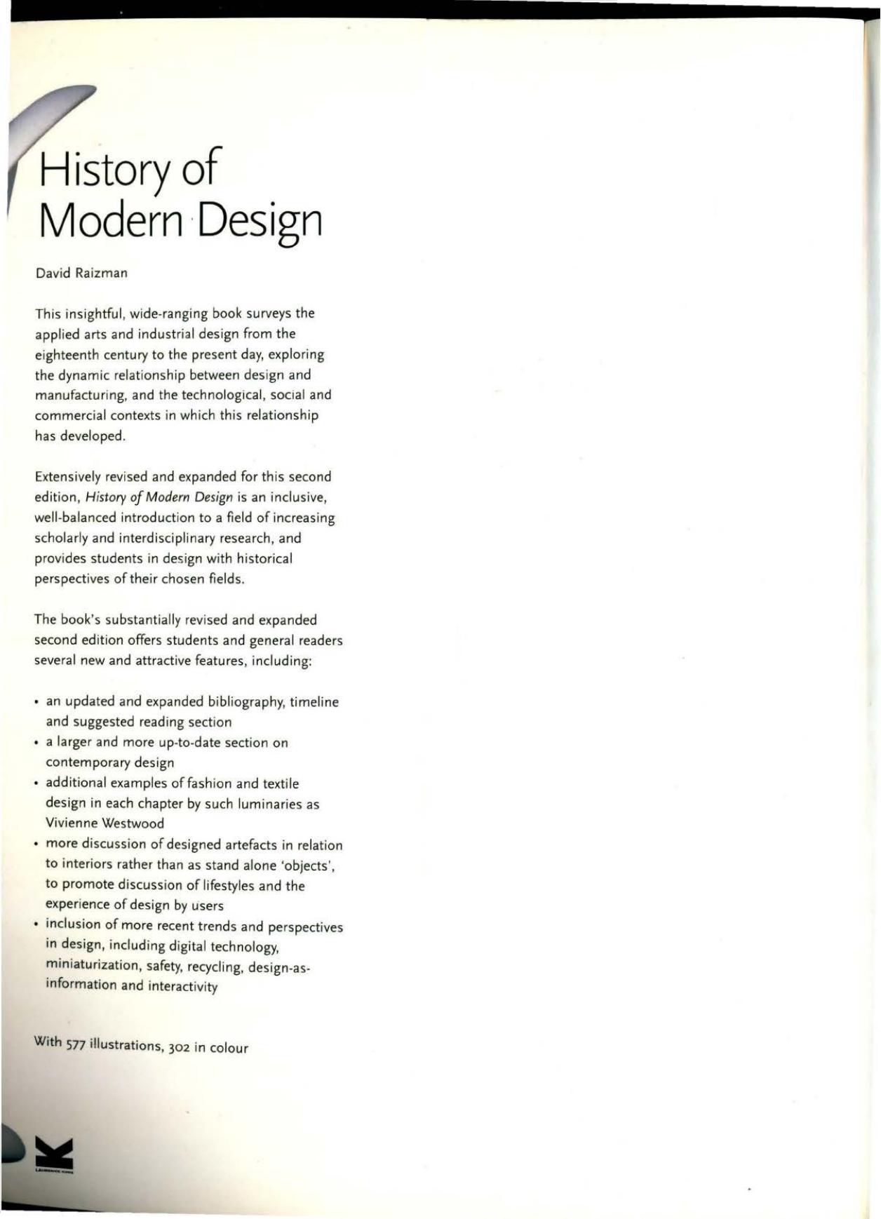 History of Modern Design by David Raizman