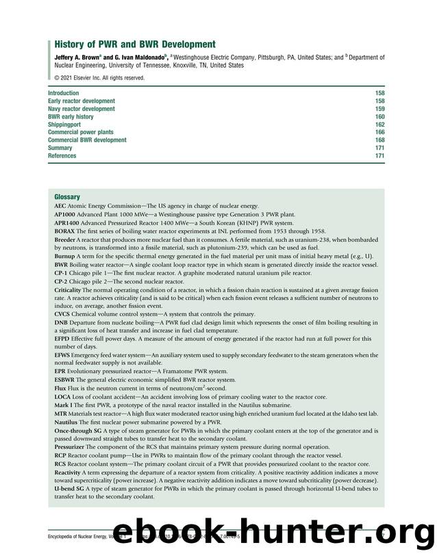 History of PWR and BWR Development by Jeffery A. Brown & G. Ivan Maldonado