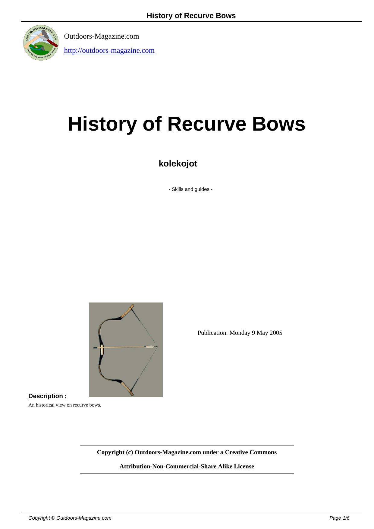 History of Recurve Bows by Unknown