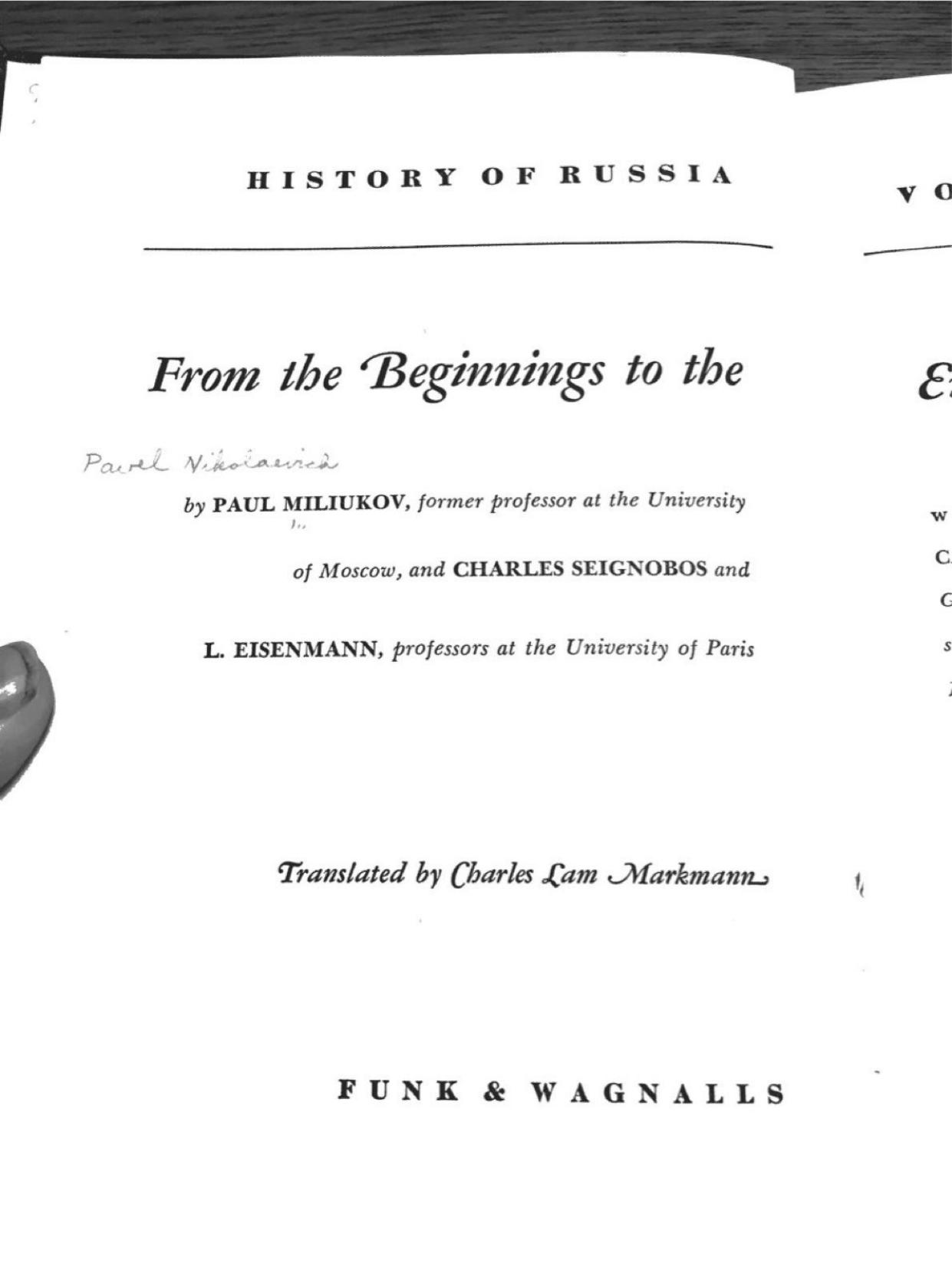 History of Russia Volume 1 by Paul Miliukov