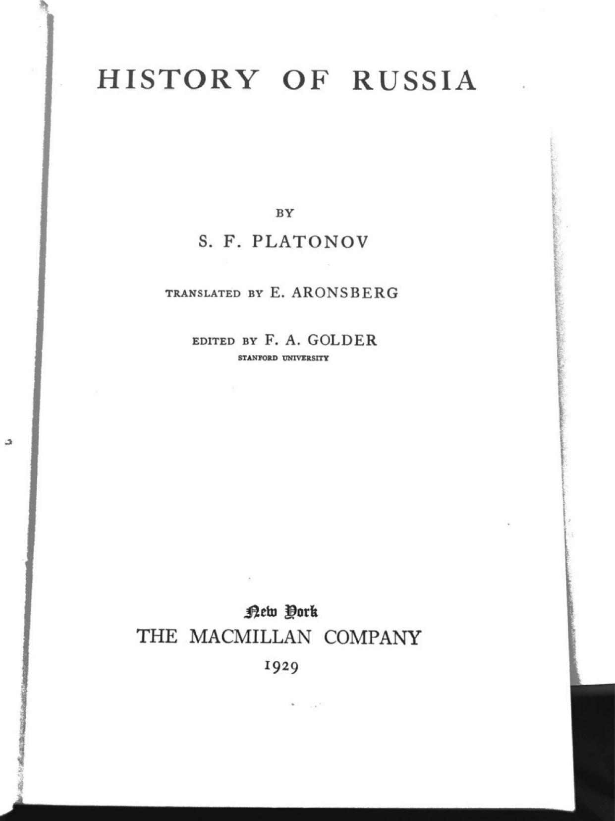 History of Russia by Sergei Platonov