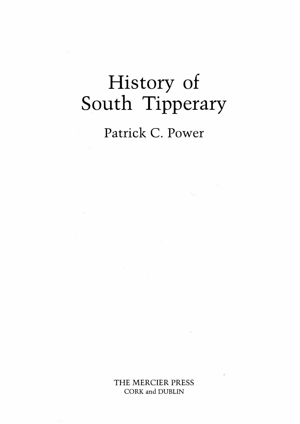 History of South Tipperary by Patrick C. Power