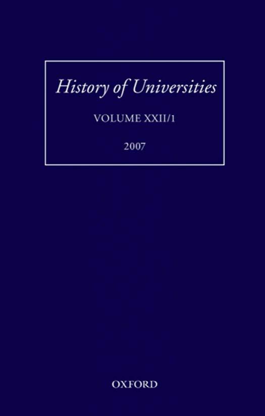 History of Universities: Volume XXII 1 by Mordechai Feingold