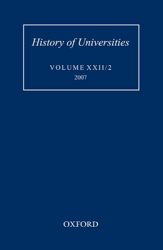 History of Universities: Volume XXII 2 by Mordechai Feingold