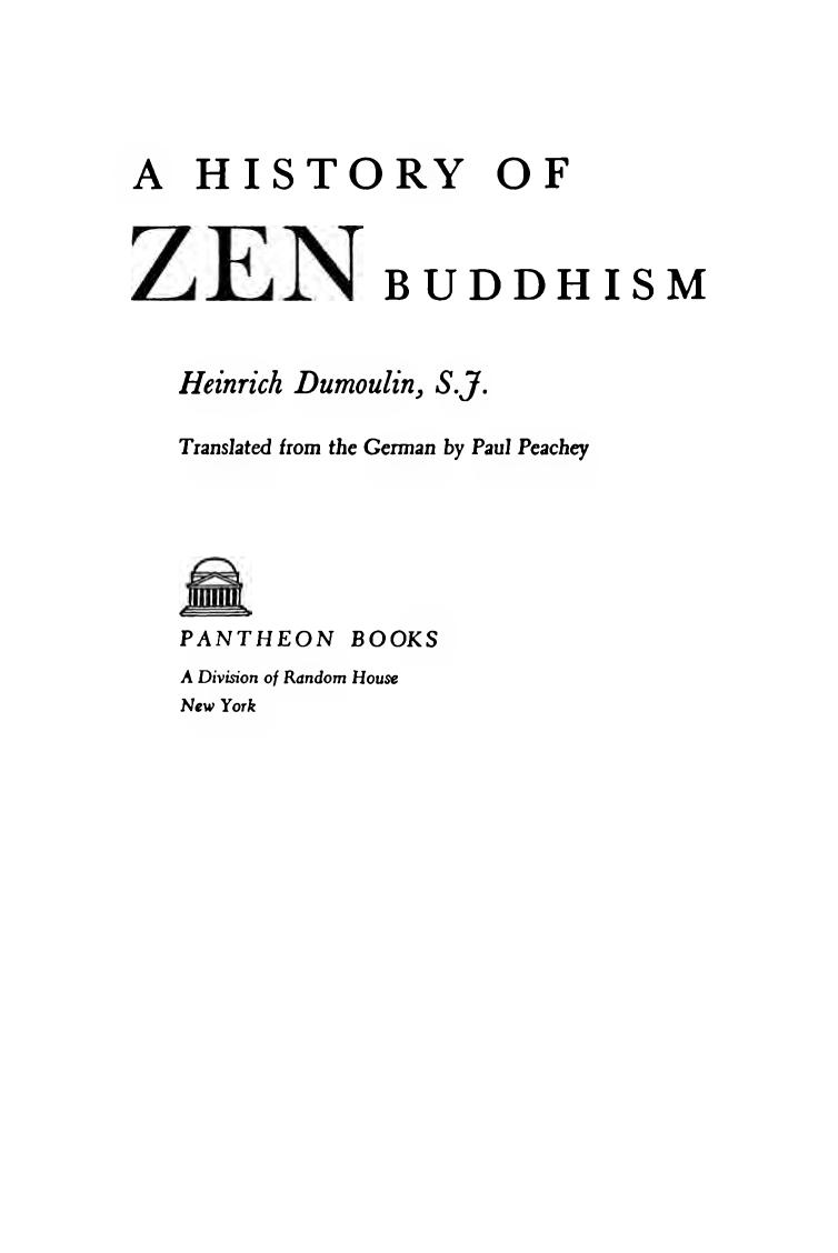 History of Zen Buddhism by Heinrich Dumoulin