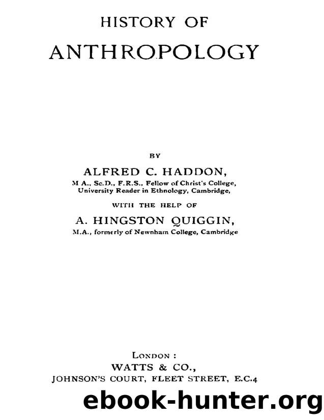 History of anthropology by unknow