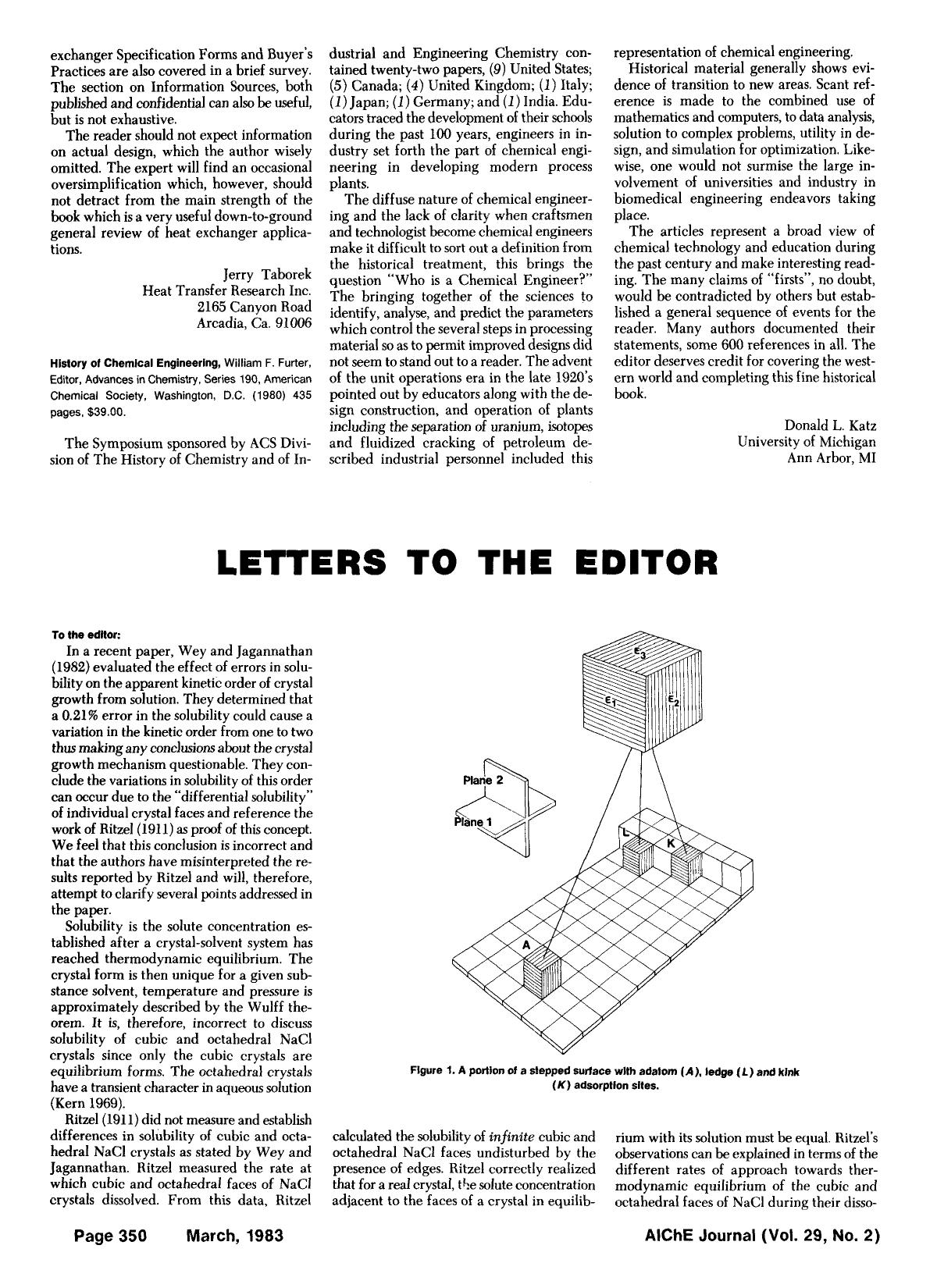 History of chemical engineering, William F. Furter, editor, advances in chemistry, series 190, American Chemical Society, Washington, D.C. (1980) 435 pages, [dollar]39.00. by Unknown
