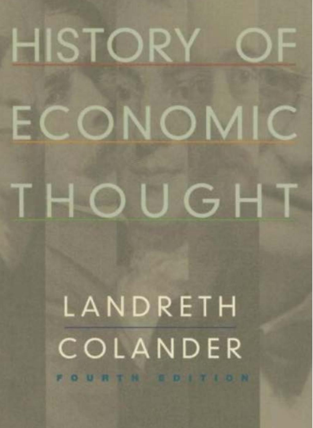 History of economic thought by Colander David C.; Landreth Harry