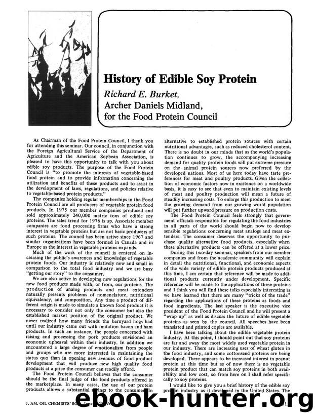 History of edible soy protein by Unknown