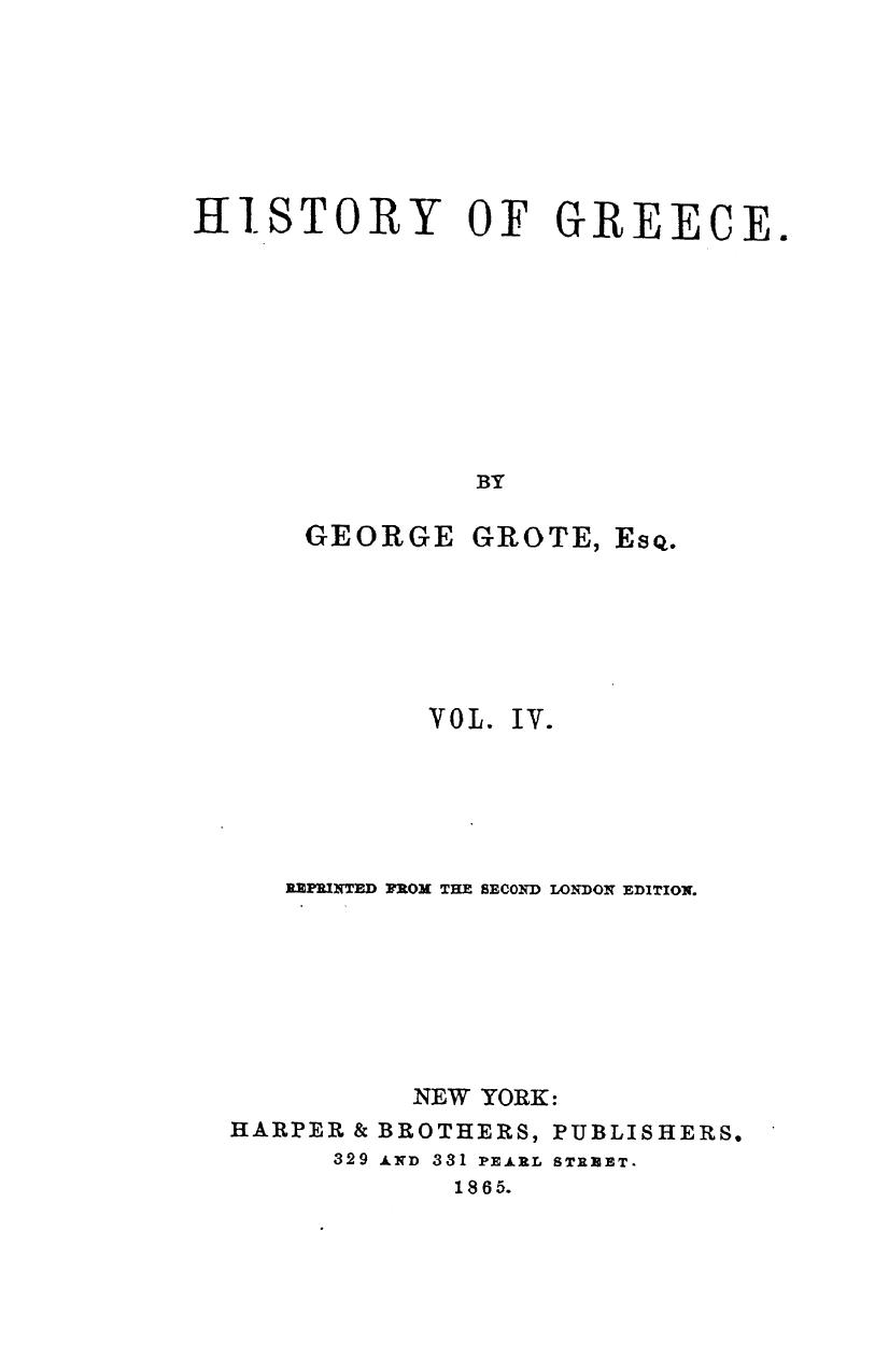 History of greecerepr from the 2 london ed. vol. 4 by 1865