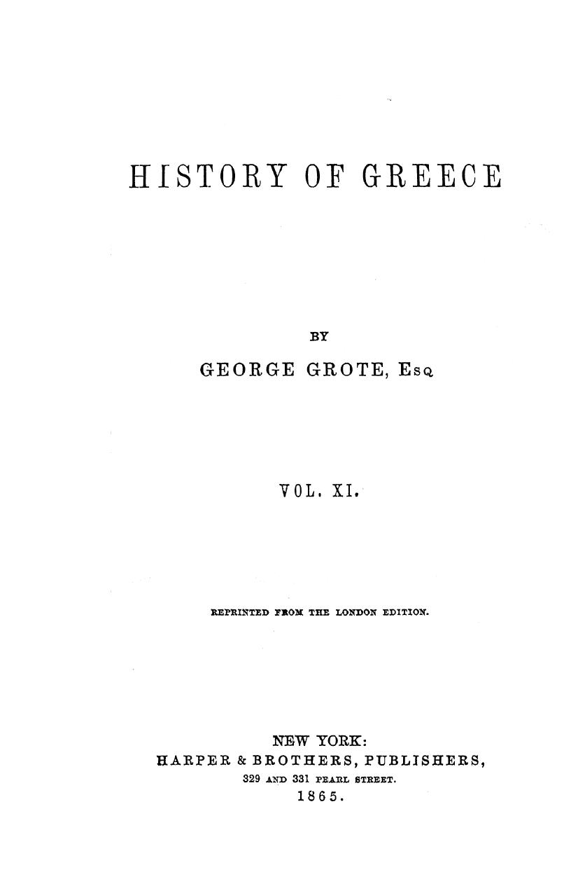 History of greecerepr from the london ed. vol. 11 by 1865
