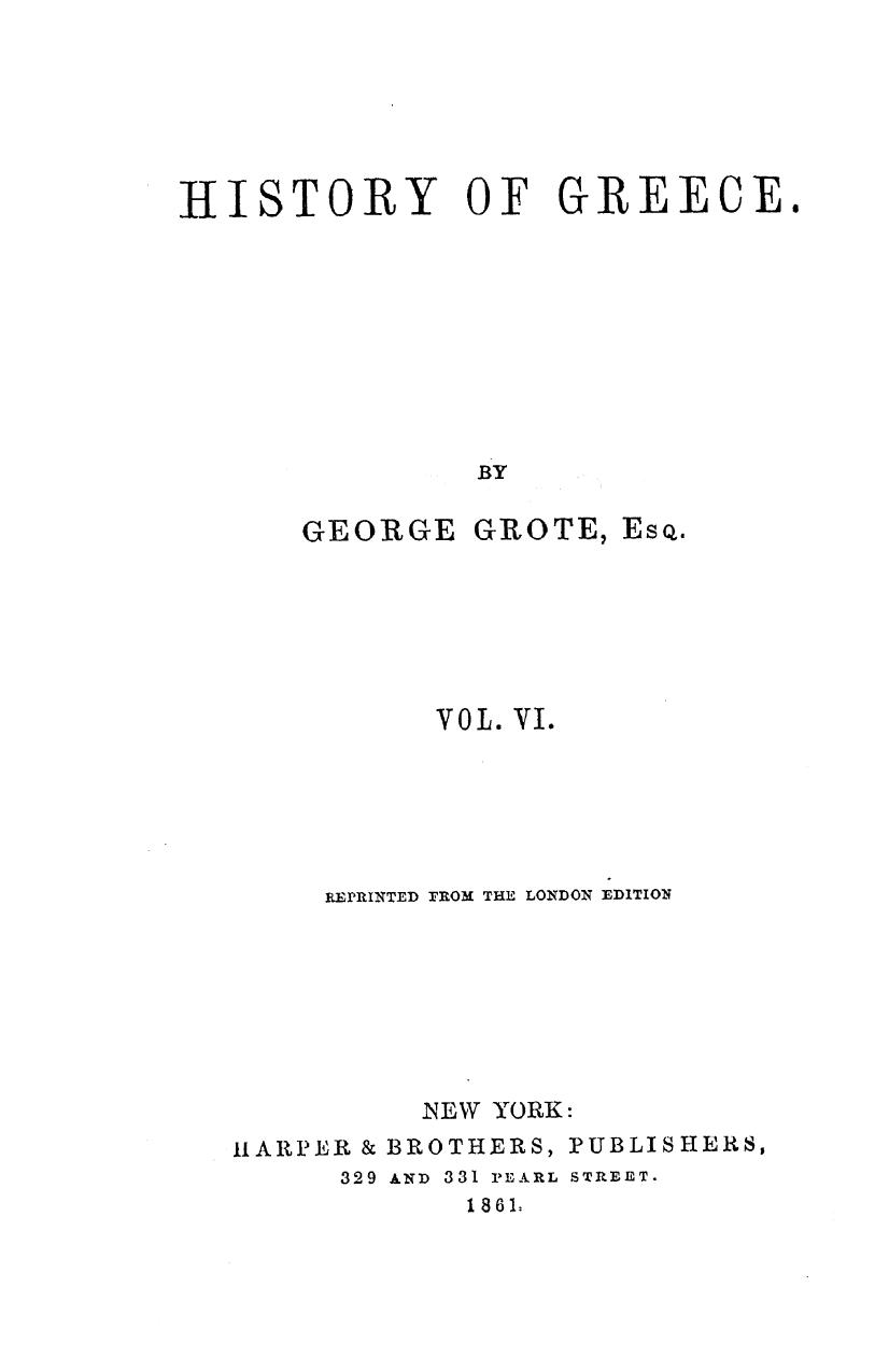 History of greecerepr from the london ed. vol. 6 by 1861