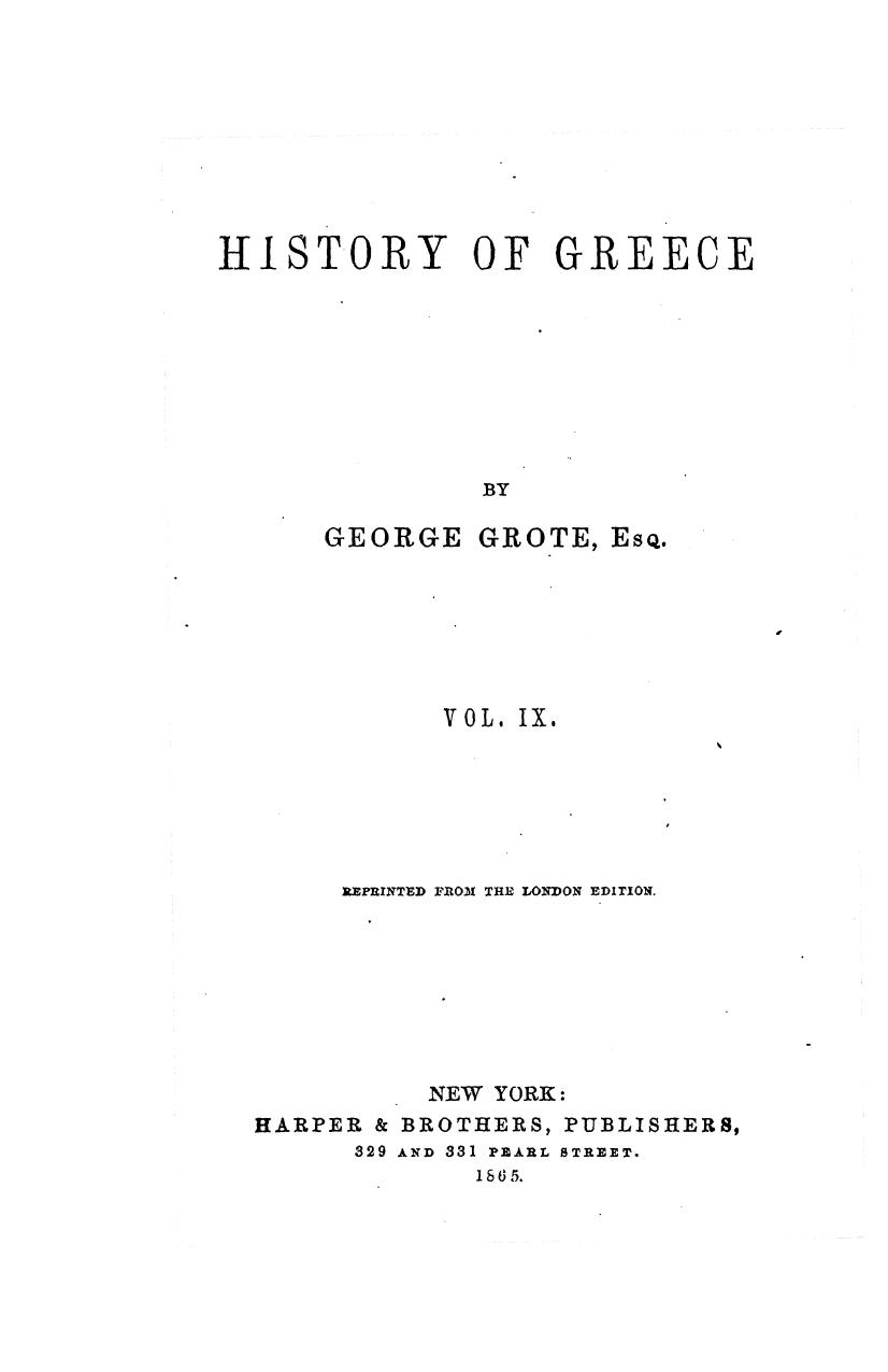 History of greecerepr from the london ed. vol. 9 by 1865