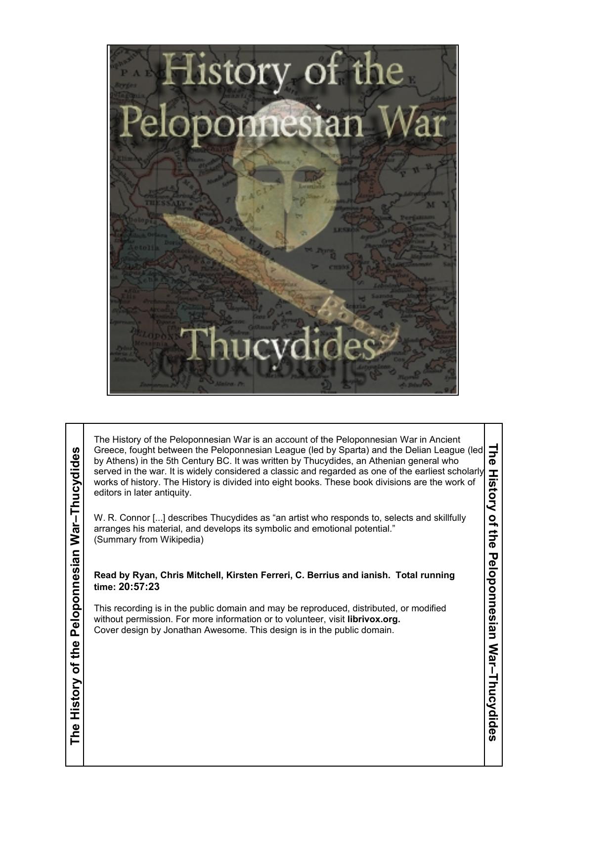 History of the Peloponnesian War 1005 by Unknown