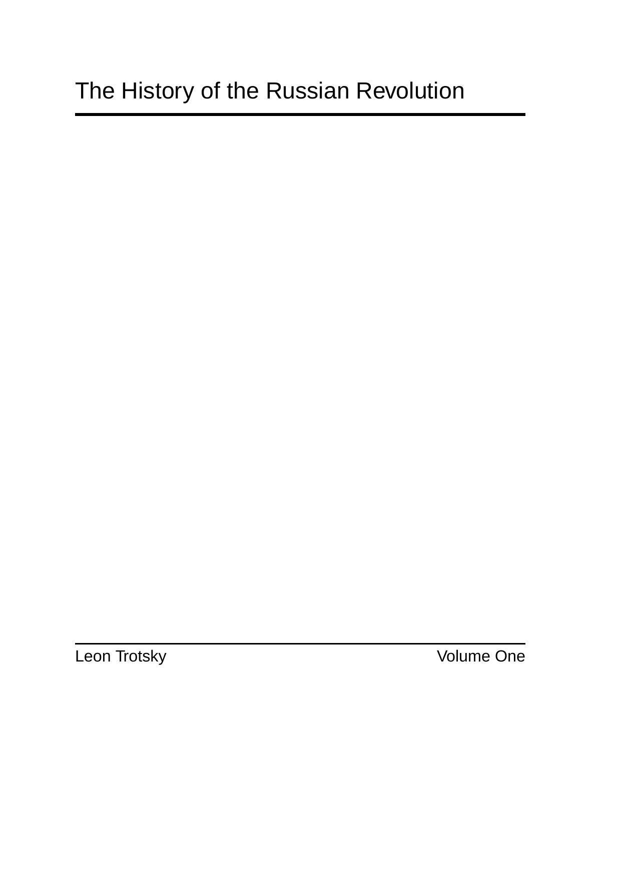 History of the Russian Revolution by Trotsky