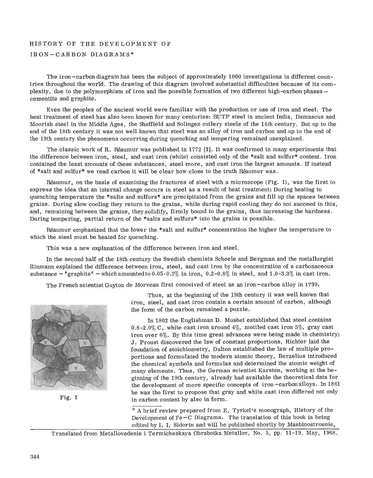 History of the development of iron-carbon diagrams by Unknown