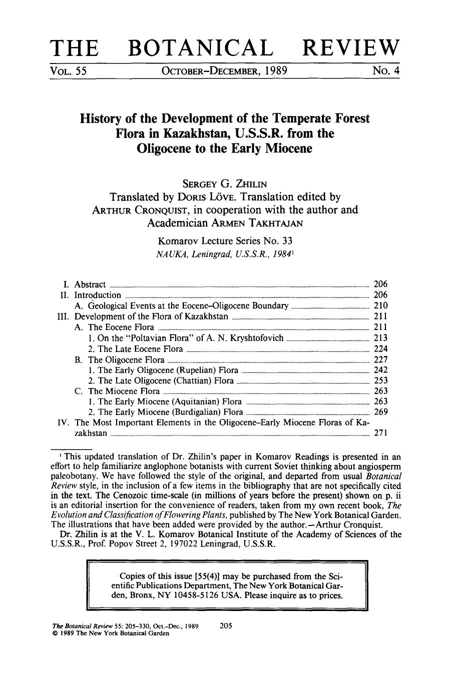 History of the development of the temperate forest flora in Kazakhstan, U.S.S.R. from the Oligocene to the Early Miocene by Unknown