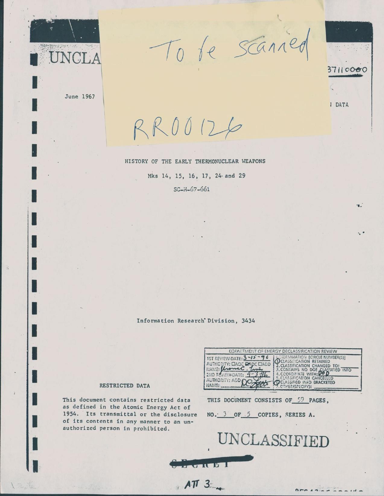 History of the early thermonuclear weeapons version 2 by Unknown