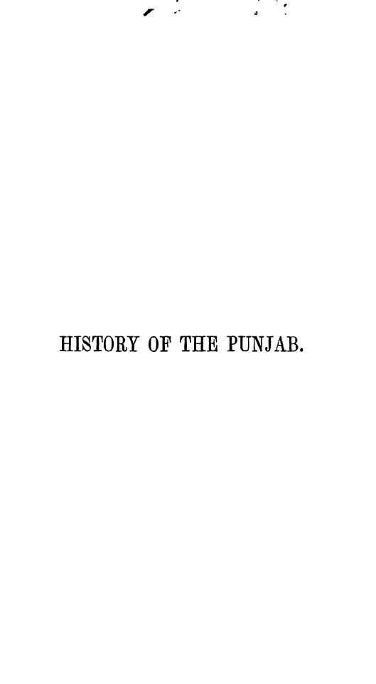 History of the punjab . vol. i by 1846