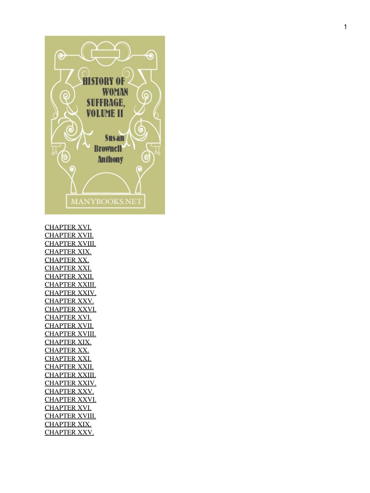 History of woman suffrage by Anthony Susan Brownell;Gage Matilda Joslyn;Harper Ida Husted;Stanton Elizabeth Cady