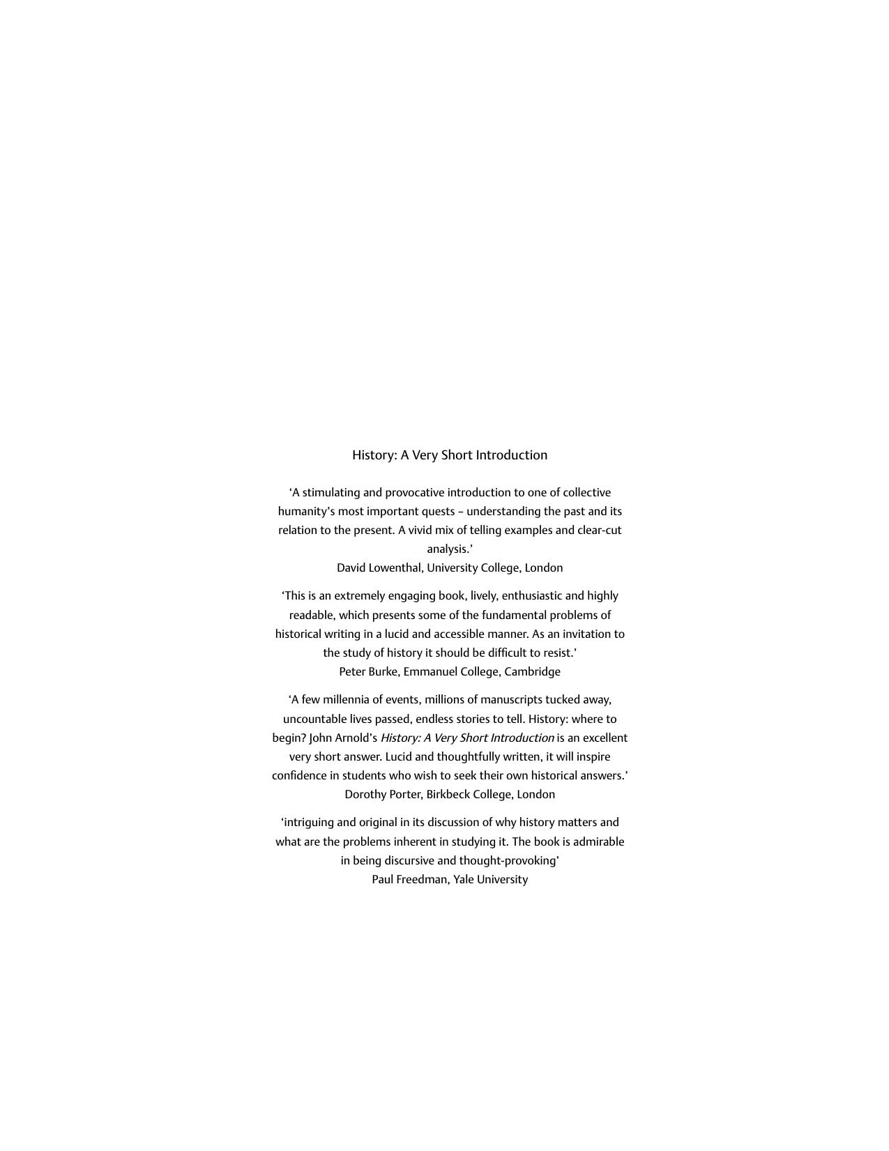 History- A Very Short Introduction History A Very Short Introduction by Unknown