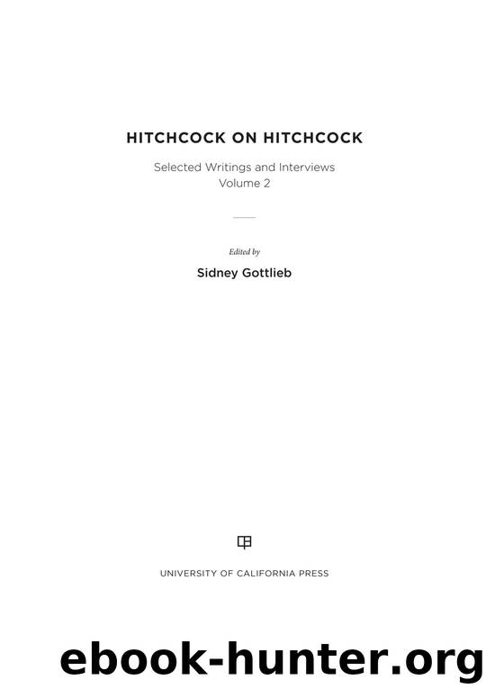 Hitchcock on Hitchcock, Volume 2 by Hitchcock Alfred Gottlieb Sidney