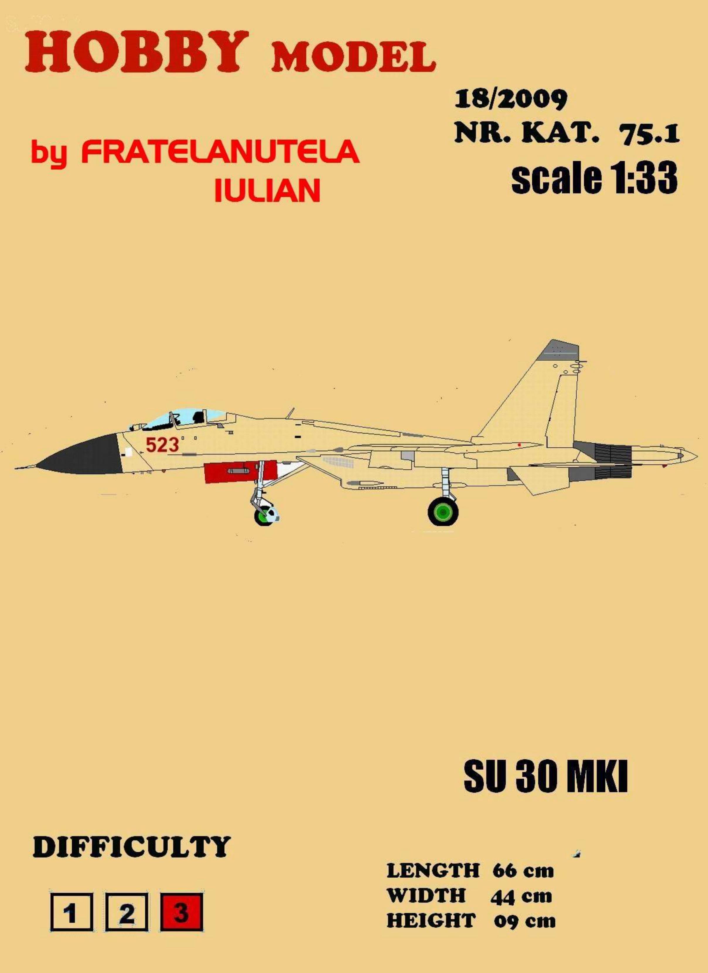 Hobby Model 075-1 (Variant 2 - 18.2009) by Su-30 MKI Flanker C