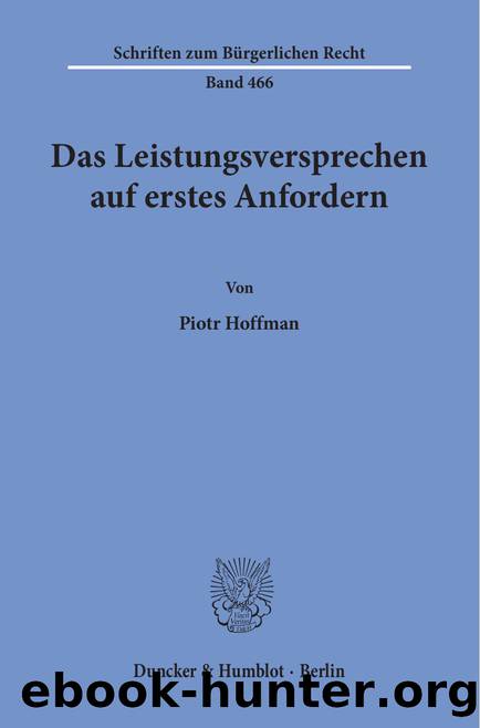 Hoffman by Schriften zum Bürgerlichen Recht (9783428550982)