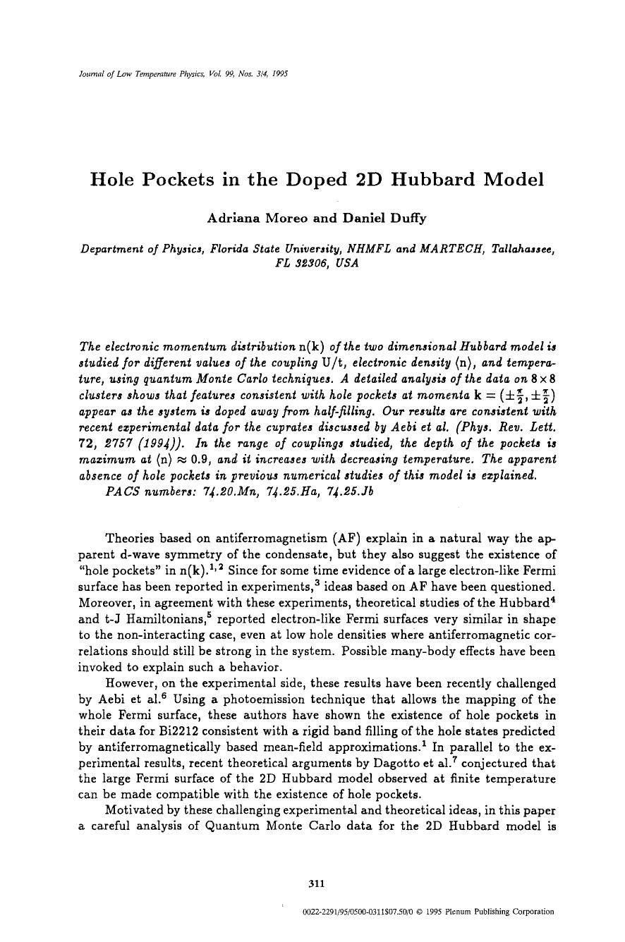 Hole pockets in the doped 2D Hubbard model by Unknown