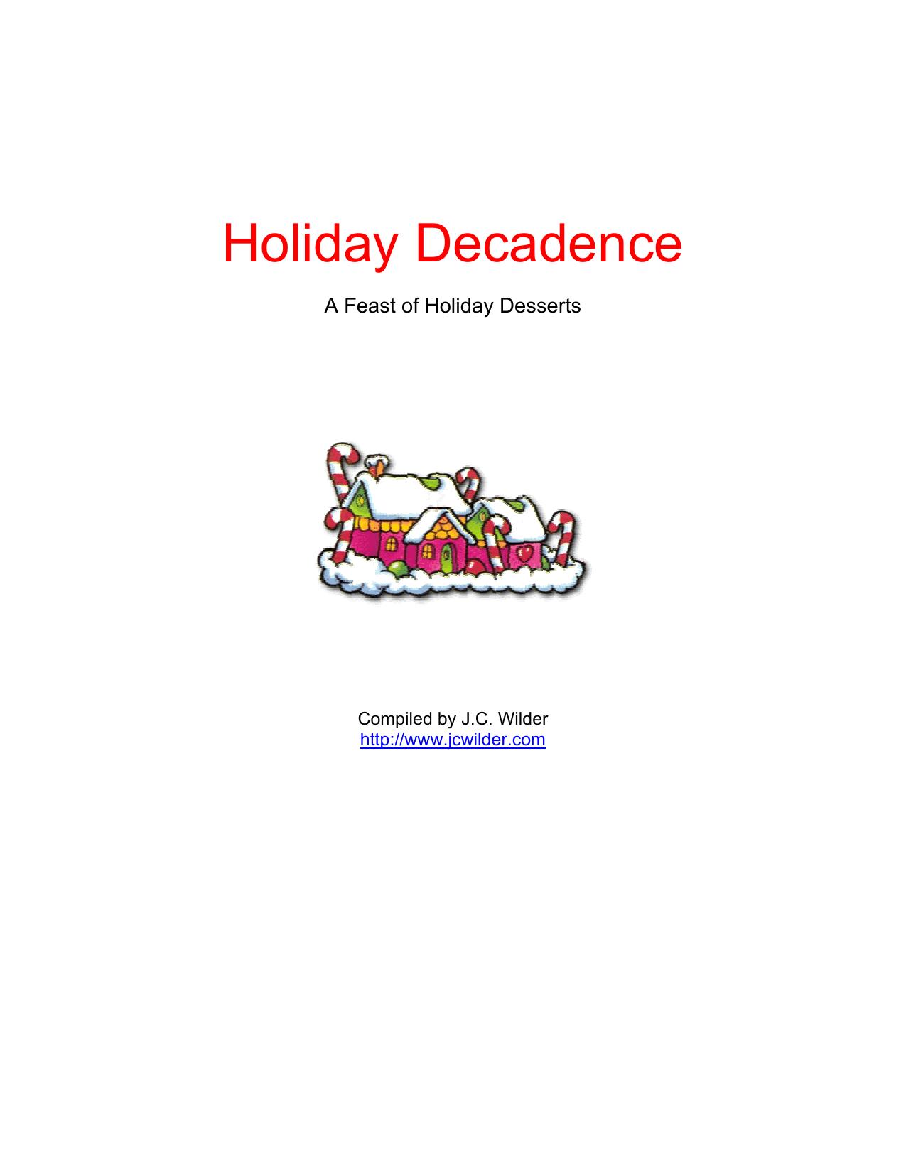 Holiday Cookbook by J.C. Wilder
