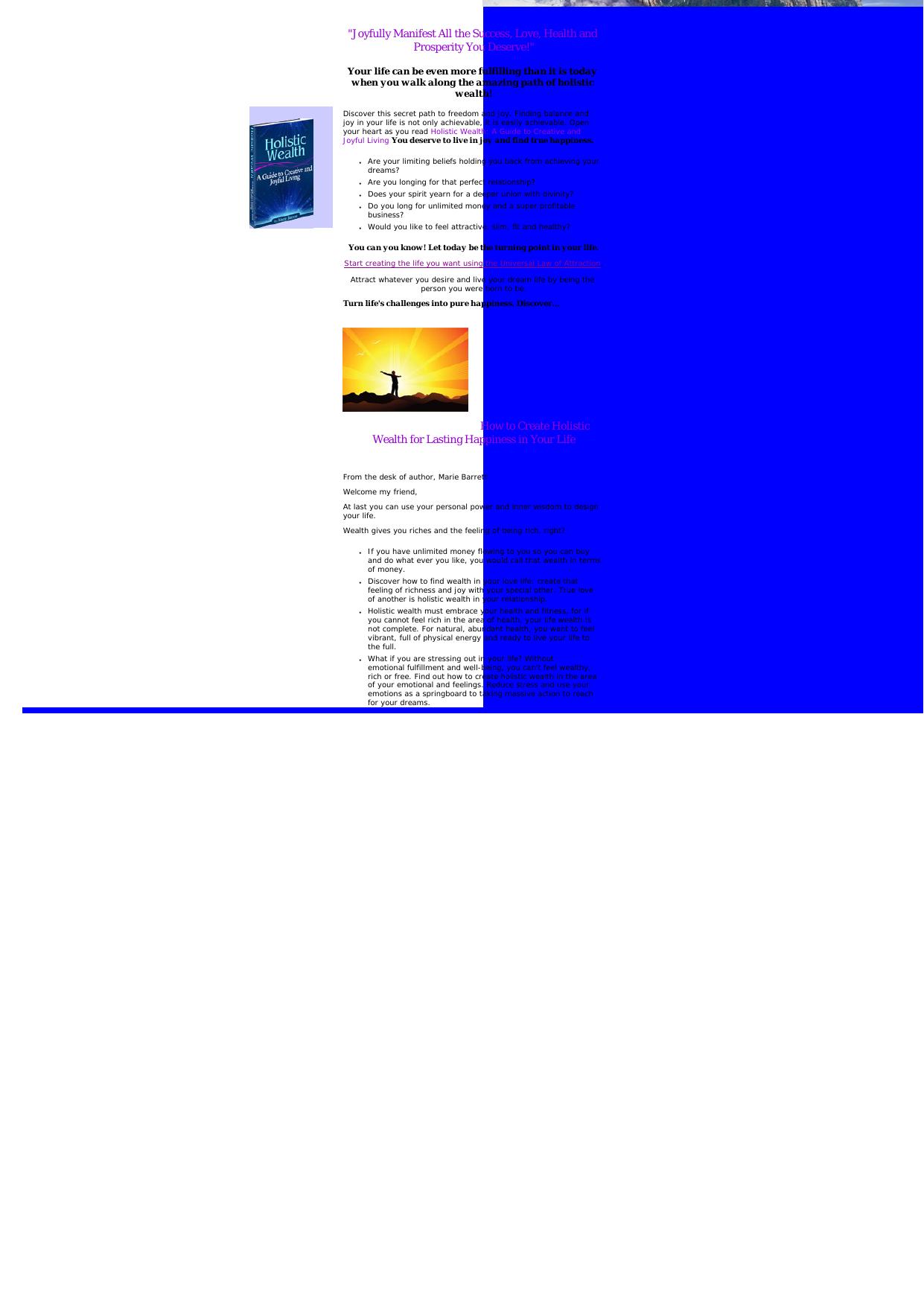 Holistic Wealth-A Guide To Creative And Joyful Living By Marie Barrett. by Best of Kuszter's Collection