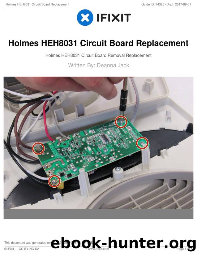 Holmes HEH8031 Circuit Board Replacement by Unknown