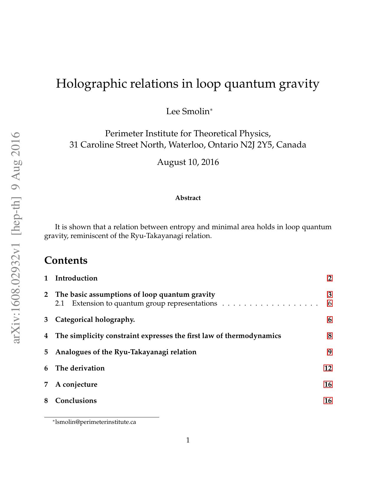 Holographic relations in loop quantum gravity (2016) by Unknown