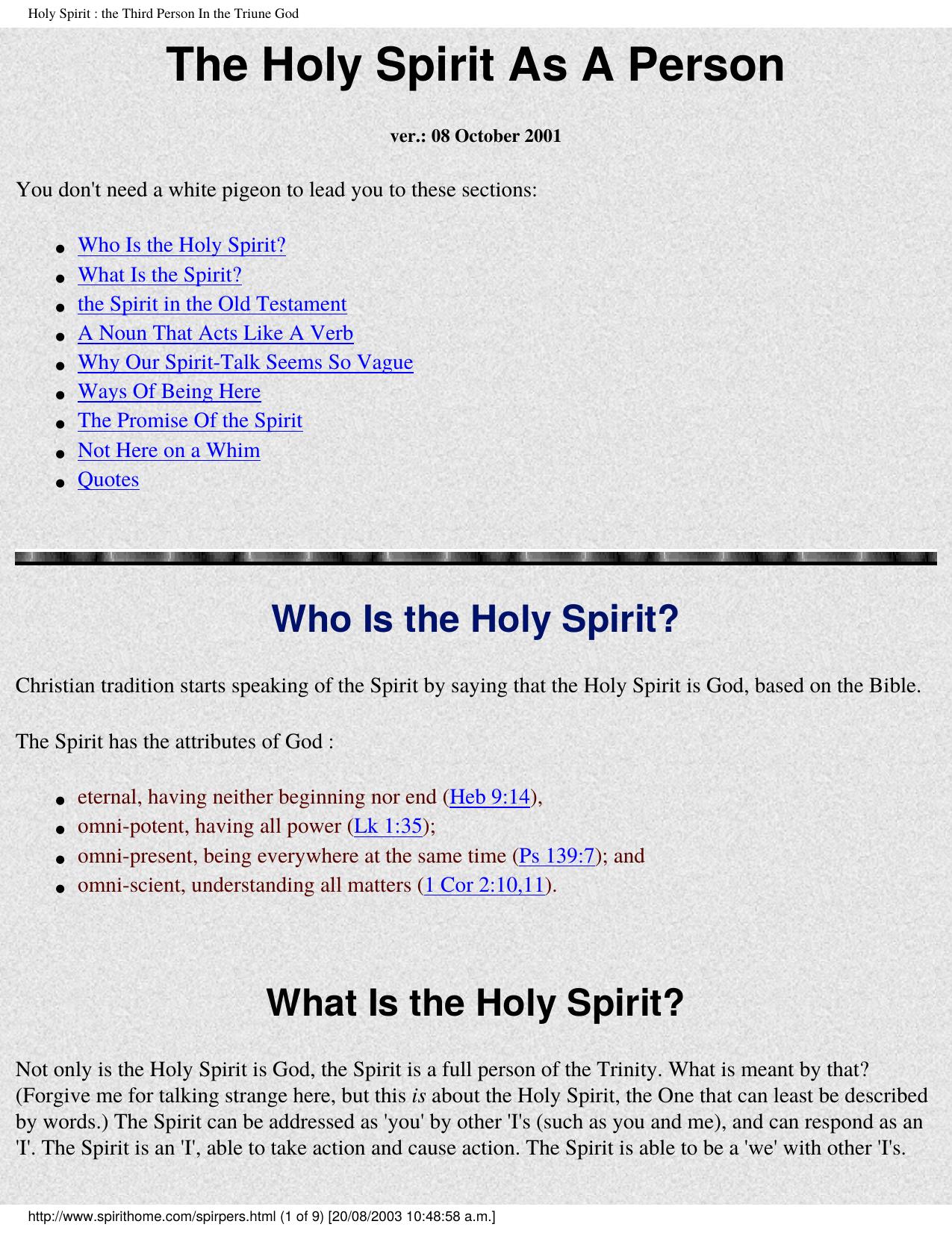 Holy Spirit : the Third Person In the Triune God by Robert Longman