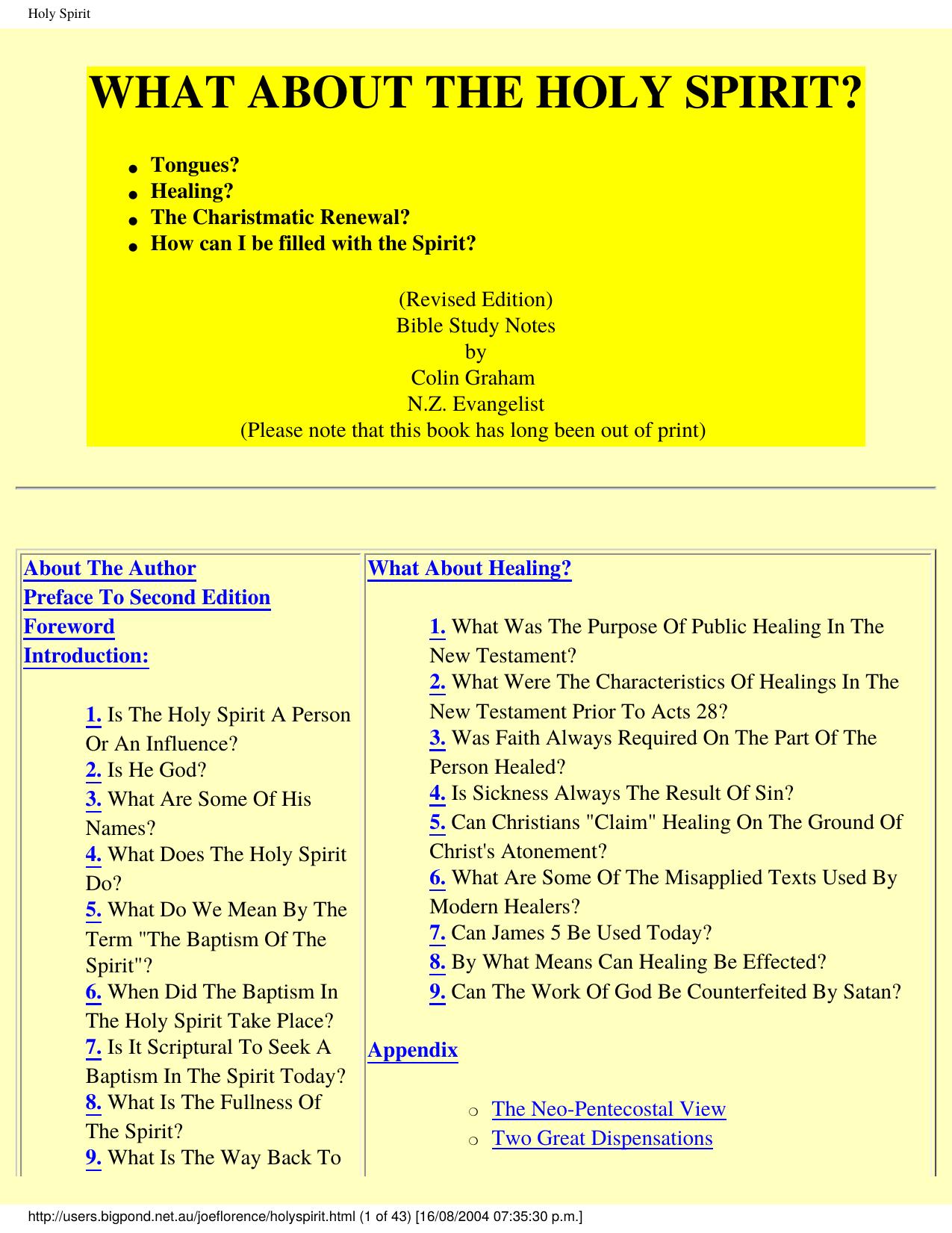 Holy Spirit - Colin Graham by Colin Graham