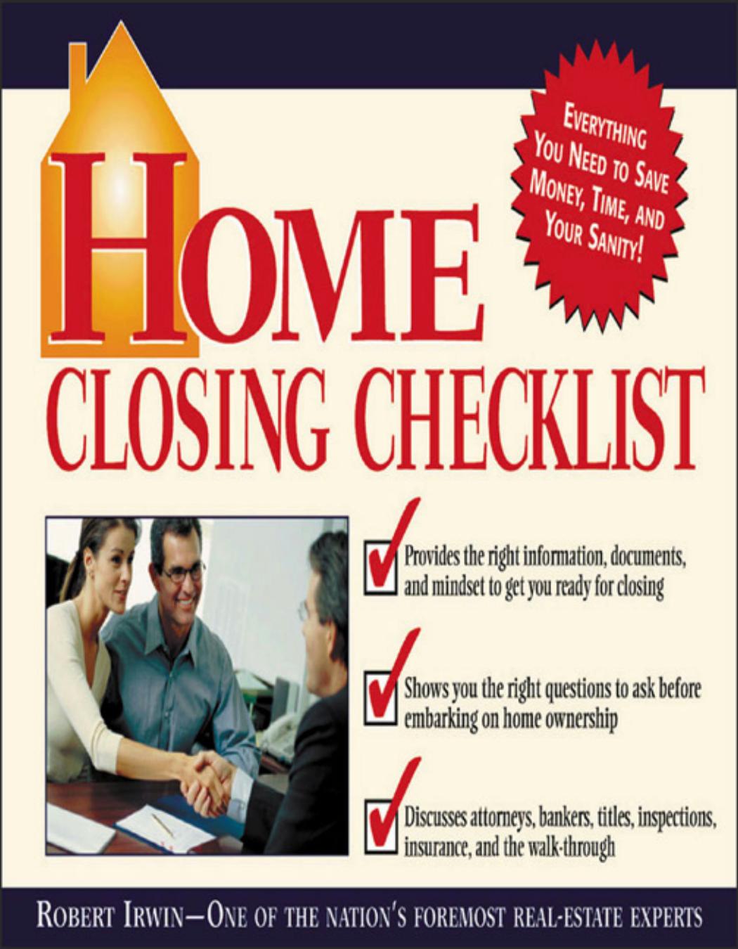 Home Closing Checklist Pdf by Unknown