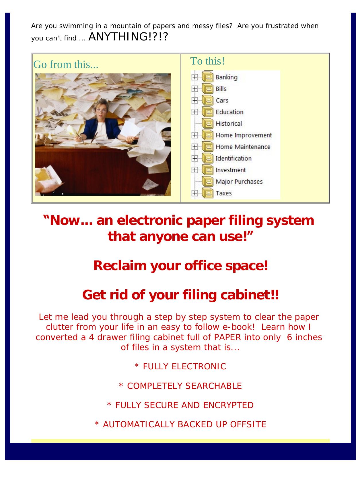 Home Office Electronic Filing System - No More Messy Files! by Best of Kuszter's Collection