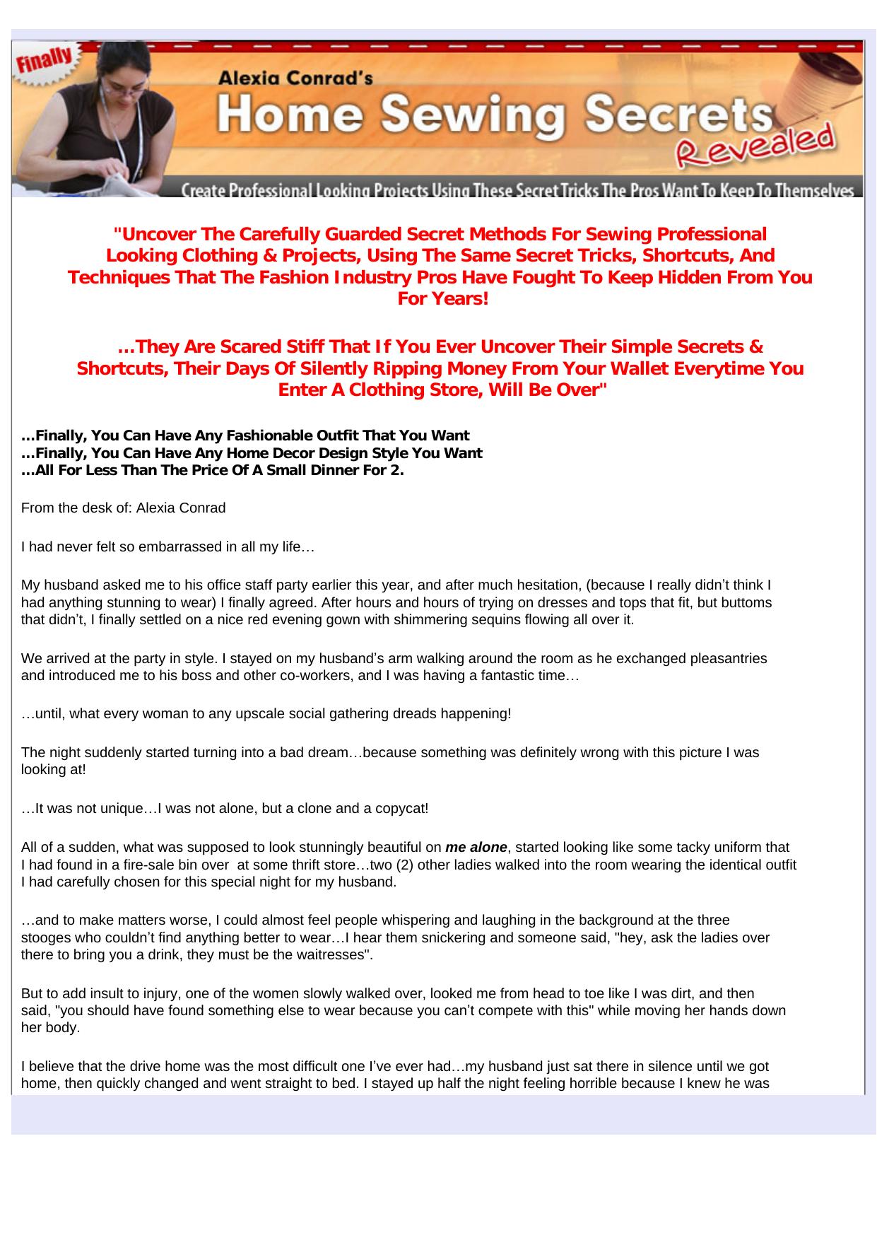 Home Sewing Secrets. by Best of Kuszter's Collection