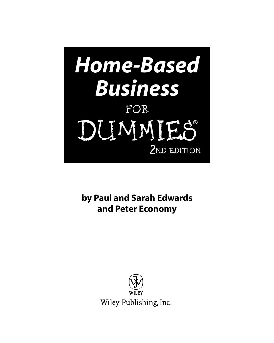 Home-Based Business for DUMmIES 2nd by Unknown