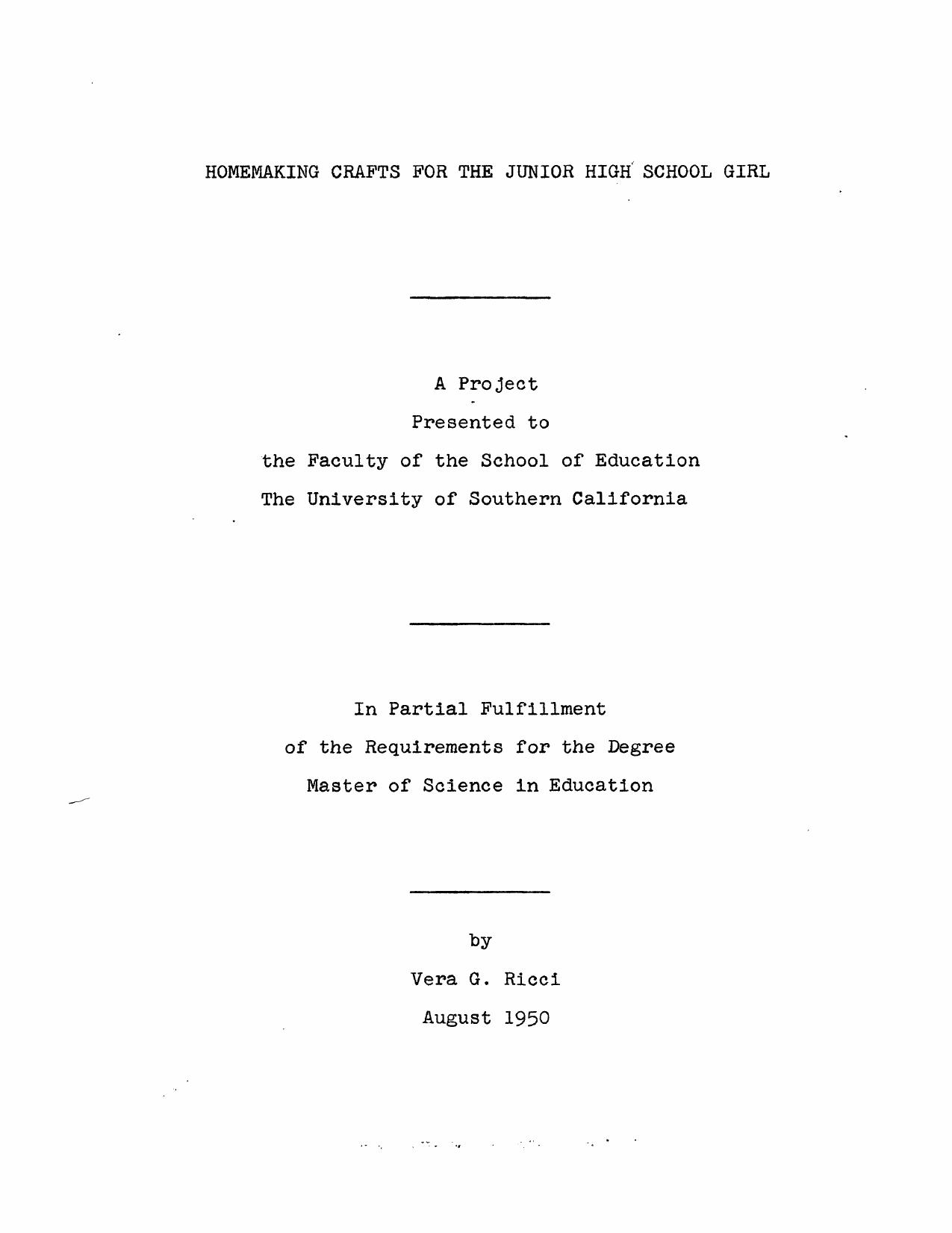 Homemaking crafts for the junior high school girl by Ricci Vera G