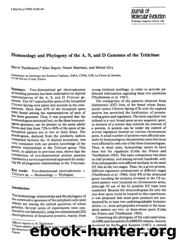 Homoeology and phylogeny of the A, S, and D genomes of the triticinae by Unknown