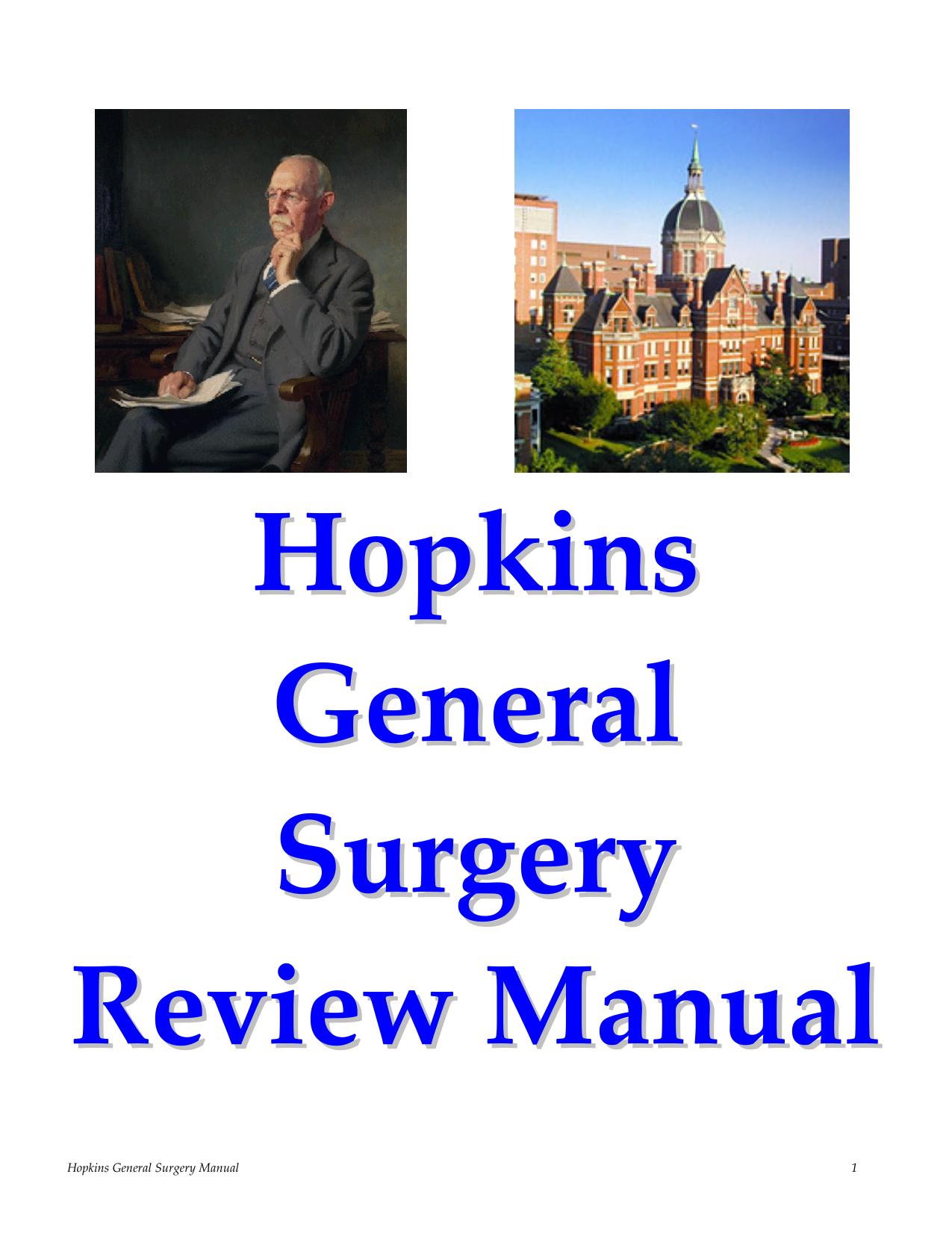 Hopkins General Surgery Review Manual by Peter Attia
