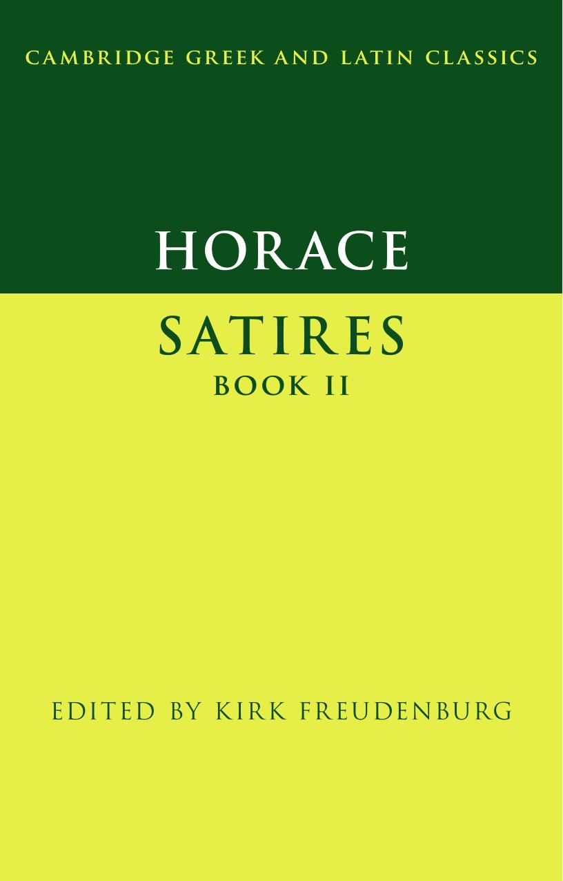 Horace: Satires Book II by Kirk Freudenburg