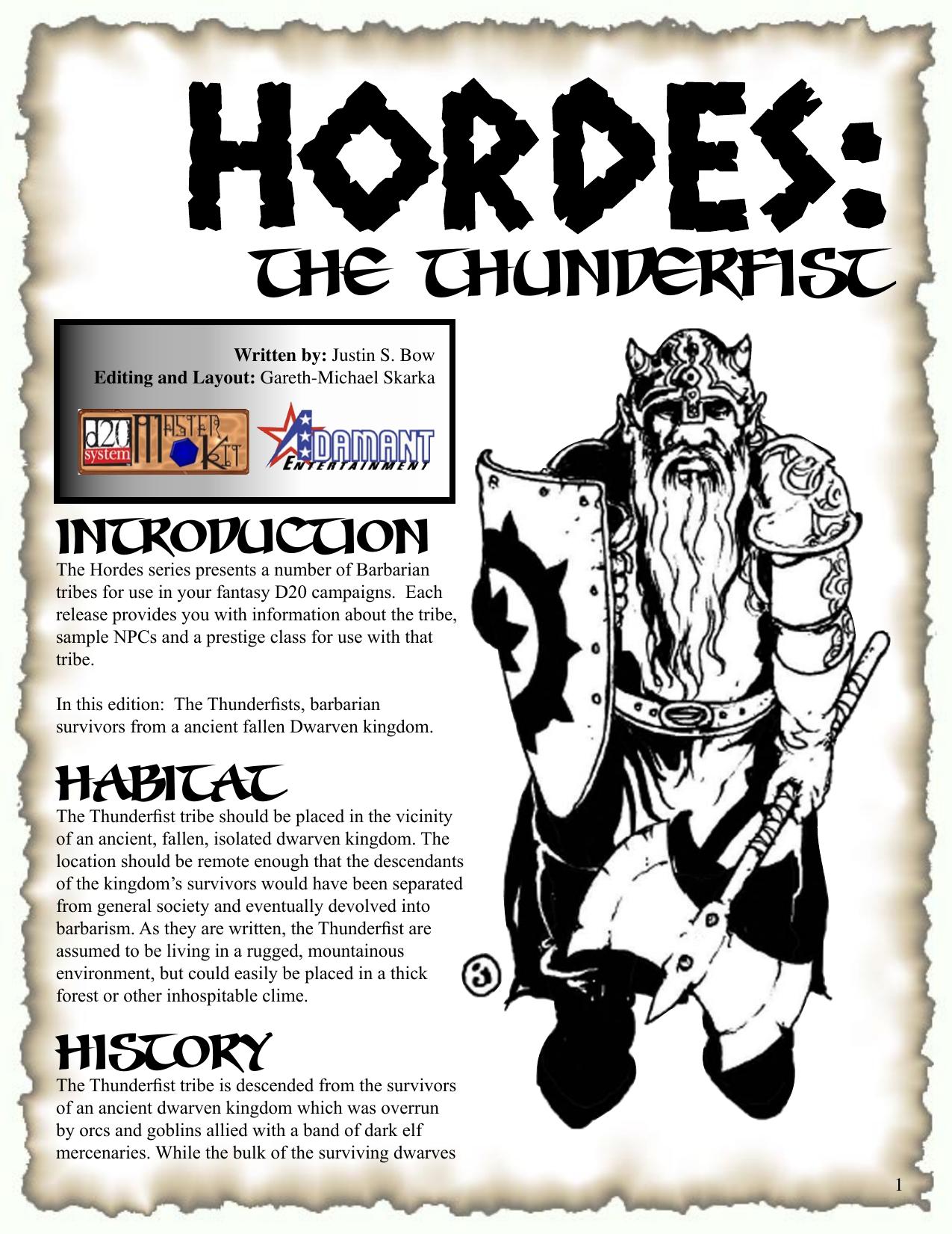 Hordes: The Thunderfist by Adamant Entertainment